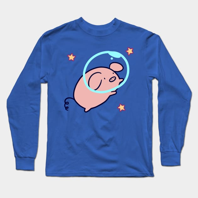 Space Pig Long Sleeve T-Shirt by saradaboru